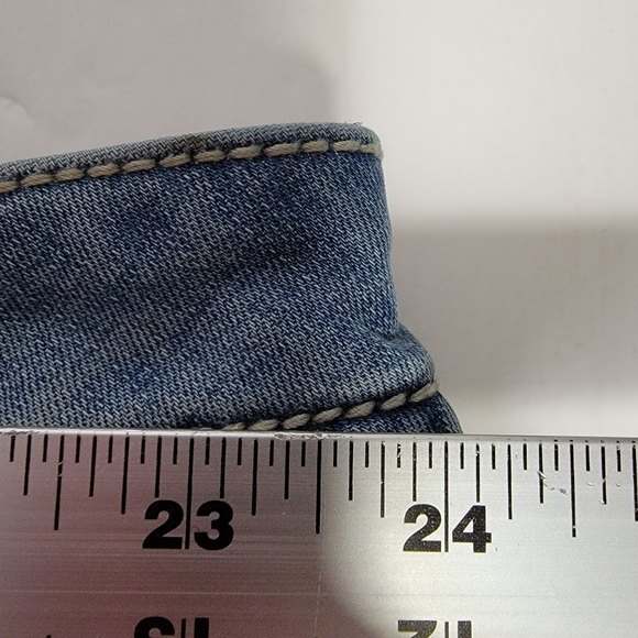 Lane Bryant Genius Fit Capri blue distressed Jean Pants Size 26 - Picture 4 of 13